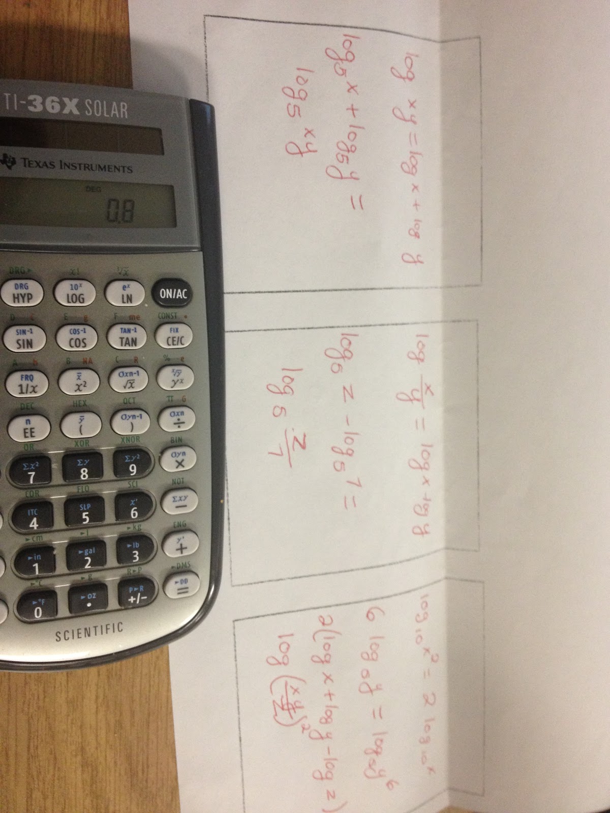 MyFavFriday Properties of Logarithms Foldable So I Teach Math and Coach?